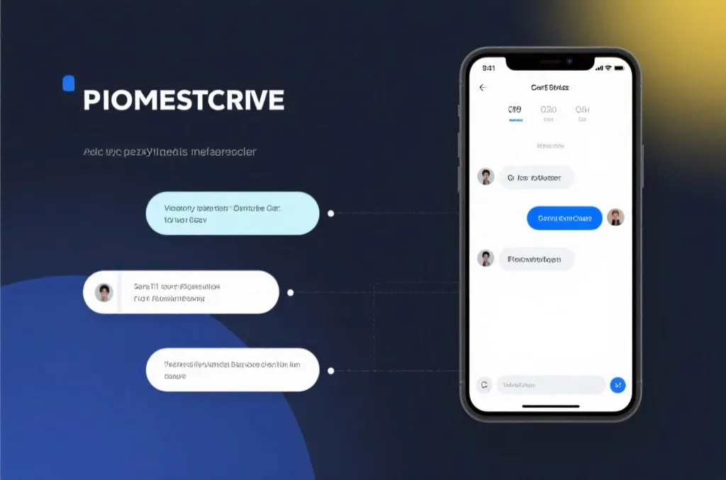 移动端界面与客服对话的合成示意图
